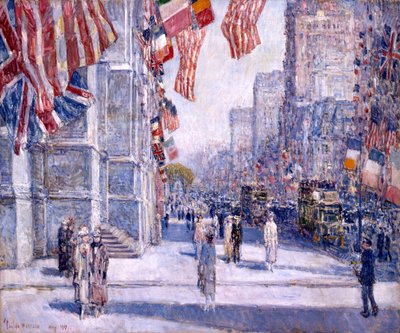 Early Morning on the Avenue in May 1917 by Childe Hassam
